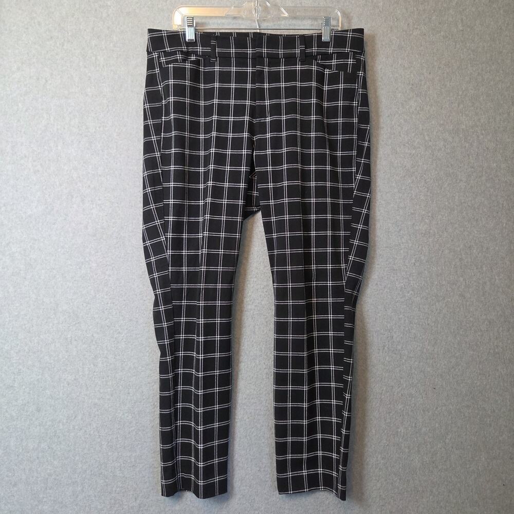 Old Navy High Rise Pixie Black Plaid Dress Pants Women’s 14 Stretch Pockets